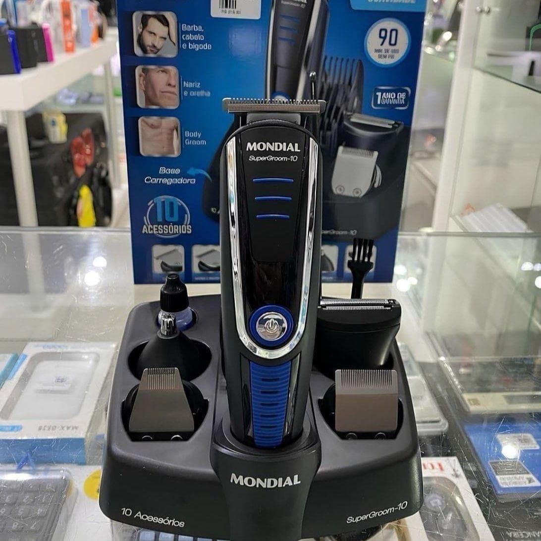 Aparador de Pelos Mondial Super Groom 10 BG-03 6W Bivolt — Completo