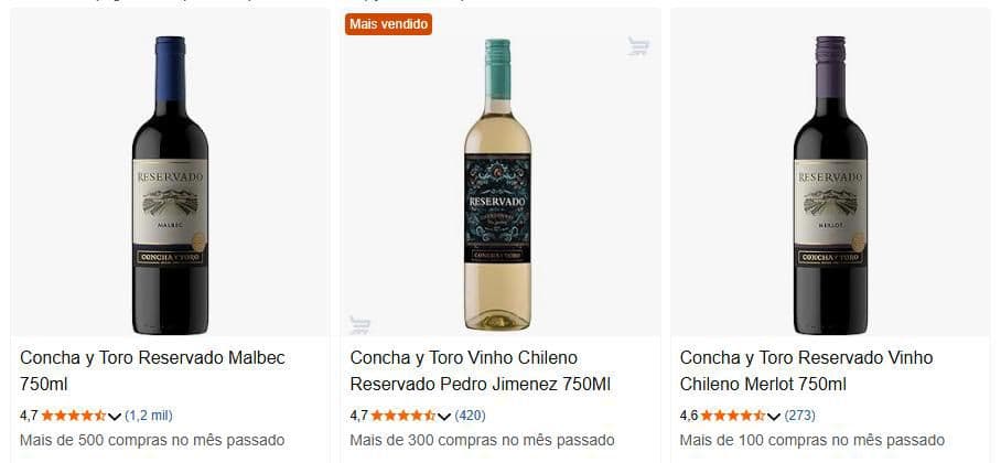 Concha y Toro Reservado Malbec ou Merlot 750ml